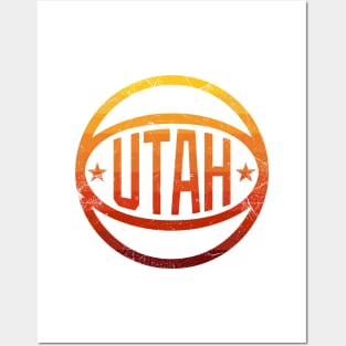 Utah Retro Ball - Sunset/White Posters and Art